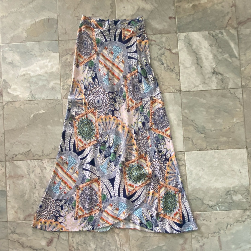 Flynn Skye Multi-Color Geometric & Floral Maxi Skirt